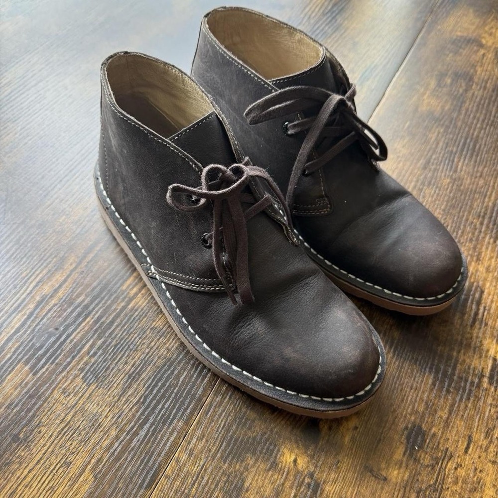 LL Bean Leather Chukka Boots Womens 9.5 Brown Lace Up Ankle Boots Comfort